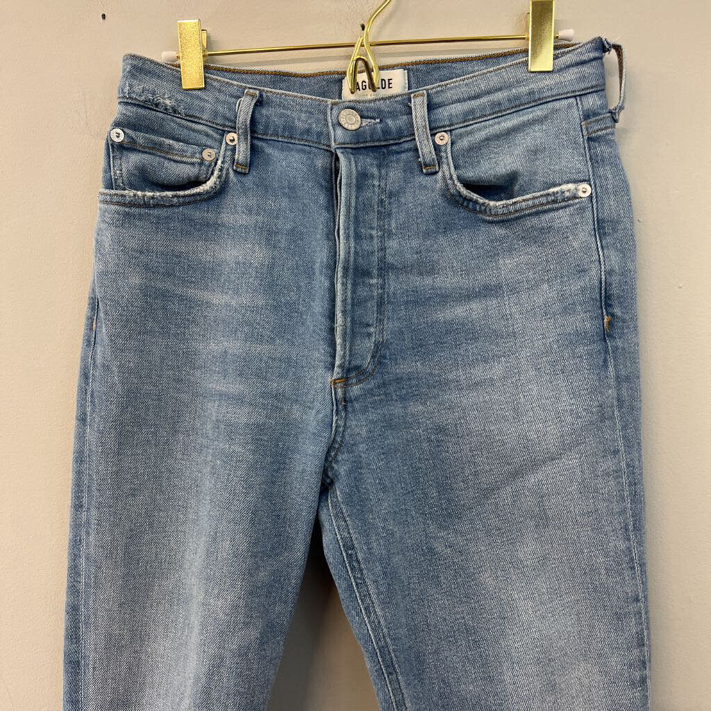 Agolde Light Wash High Waisted Skinny Leg Jeans 26