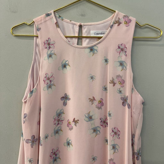 Calvin Klein Pink/ Multi Flower Print Tank Shift Dress 4