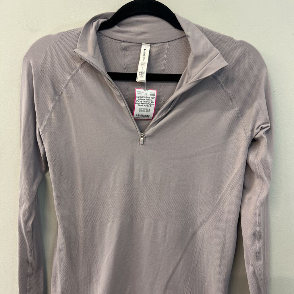Athleta Purple Quarter Zip Long Sleeve Pullover Small