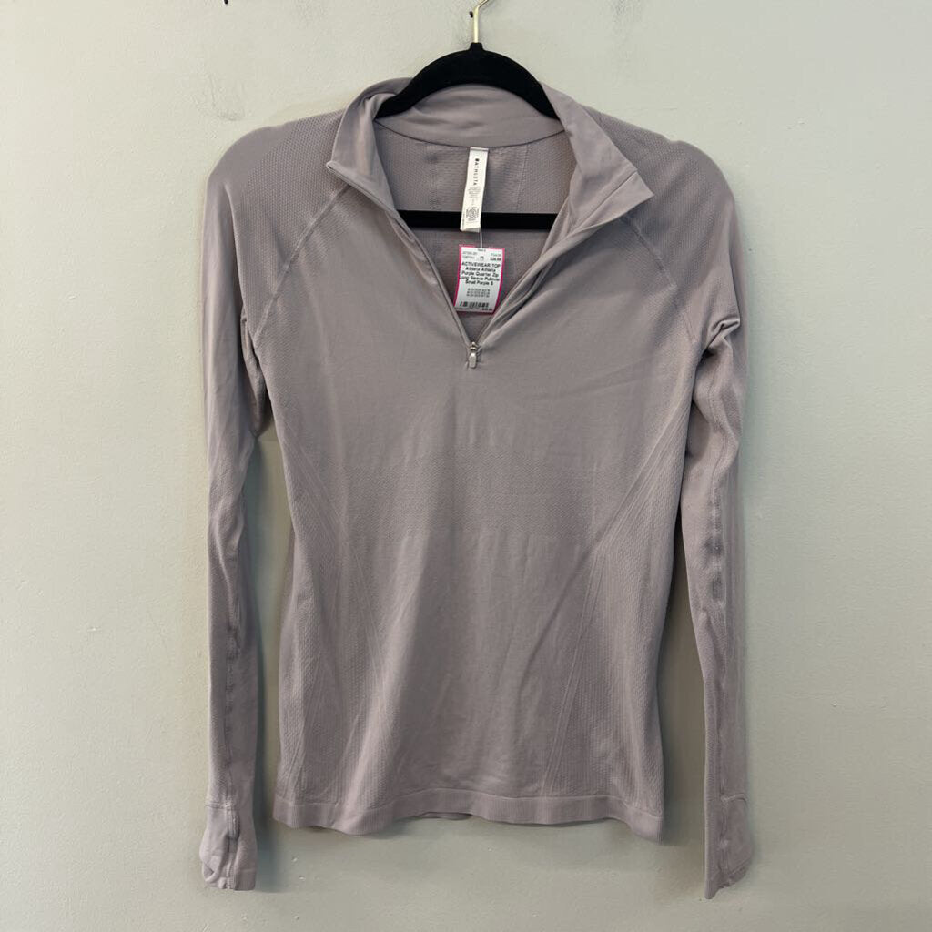 Athleta Purple Quarter Zip Long Sleeve Pullover Small