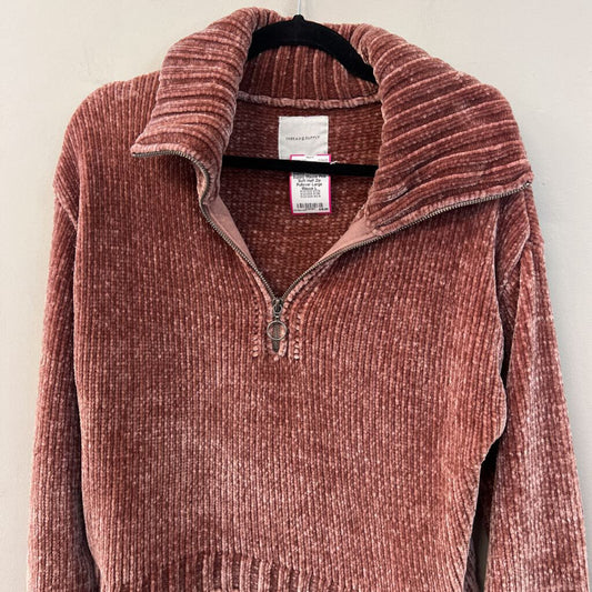 Thread and Supply Mauve Pink Soft Half Zip Pullover Large