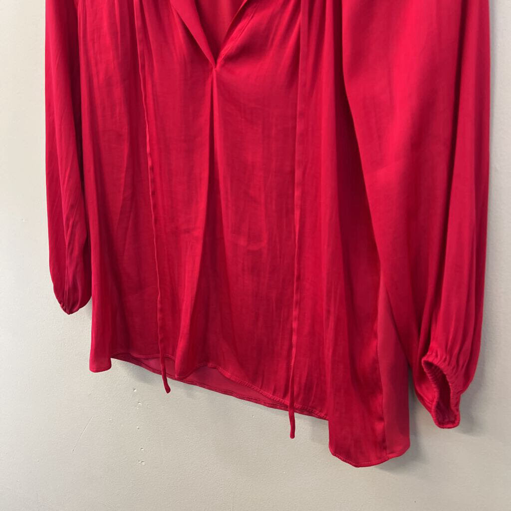 Ann Taylor Hot Pink Silky Long Sleeve Top Extra Small