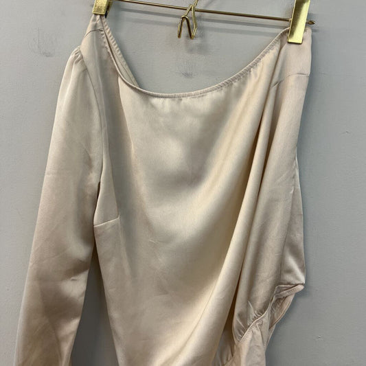 Abercrombie and Fitch Gold Silky One Shoulder Bodysuit Small