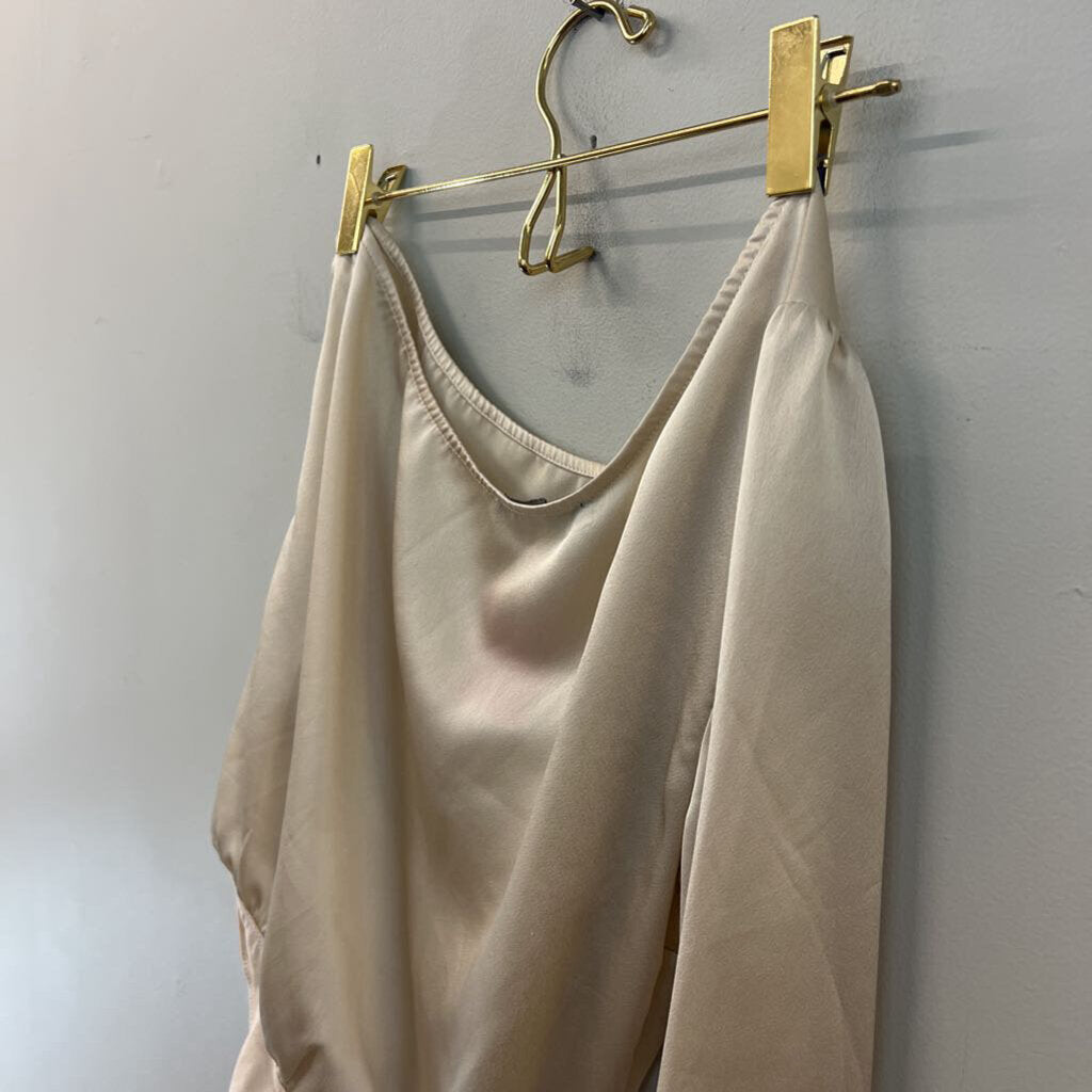 Abercrombie and Fitch Gold Silky One Shoulder Bodysuit Small