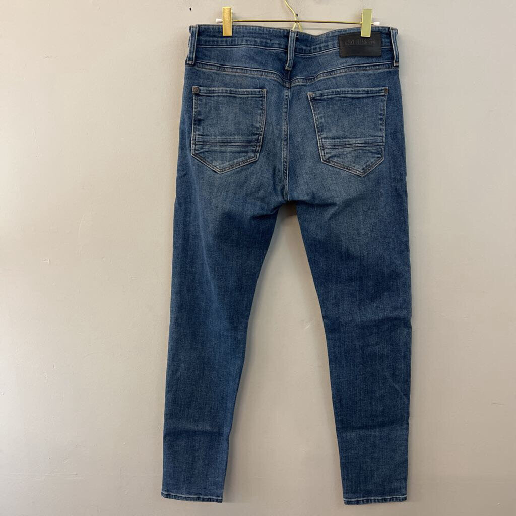 Mavi Black Medium Wash High Waisted Straight Leg Jeans 33