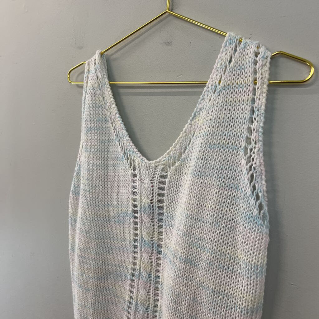 White/ Multi Knit Tank Top Medium