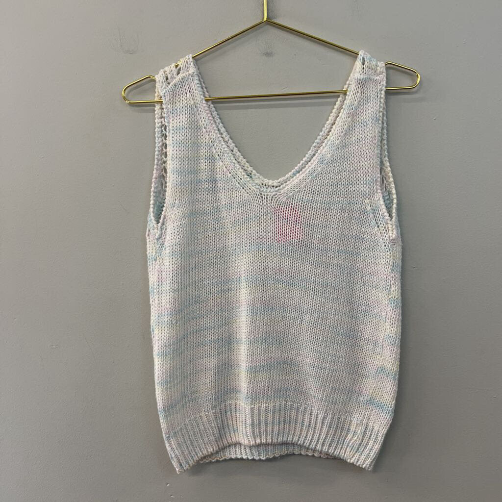 White/ Multi Knit Tank Top Medium
