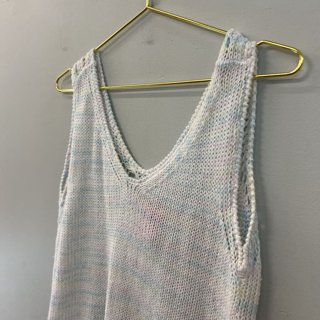 White/ Multi Knit Tank Top Medium