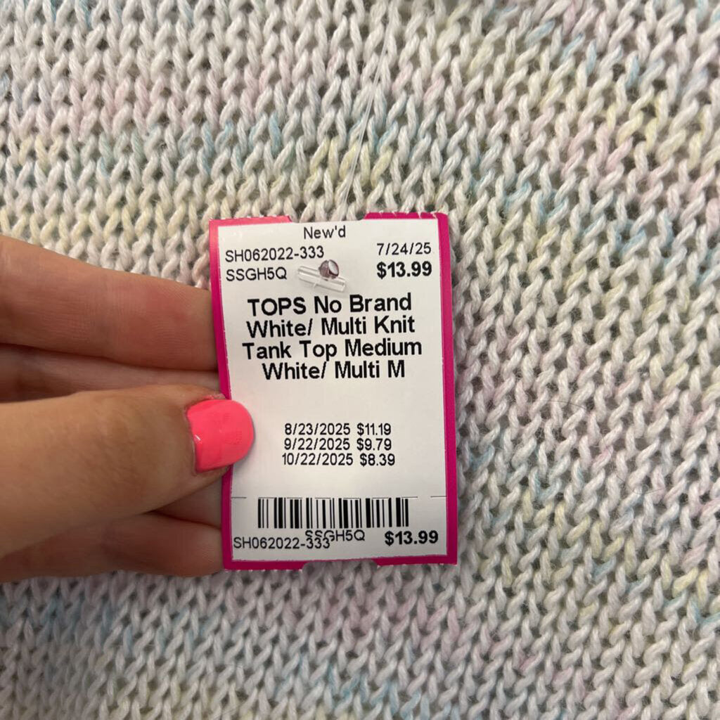 White/ Multi Knit Tank Top Medium