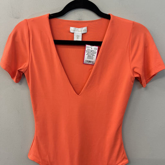 House of Harlow Salmon Short Sleeve Bodysuit Small