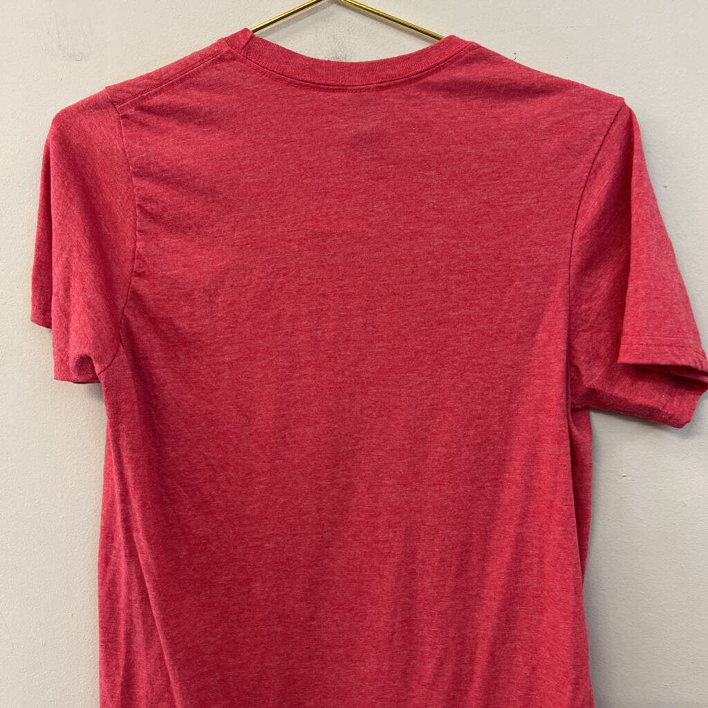 Gildan Red Squirrel On Bike Graphic Tee Small