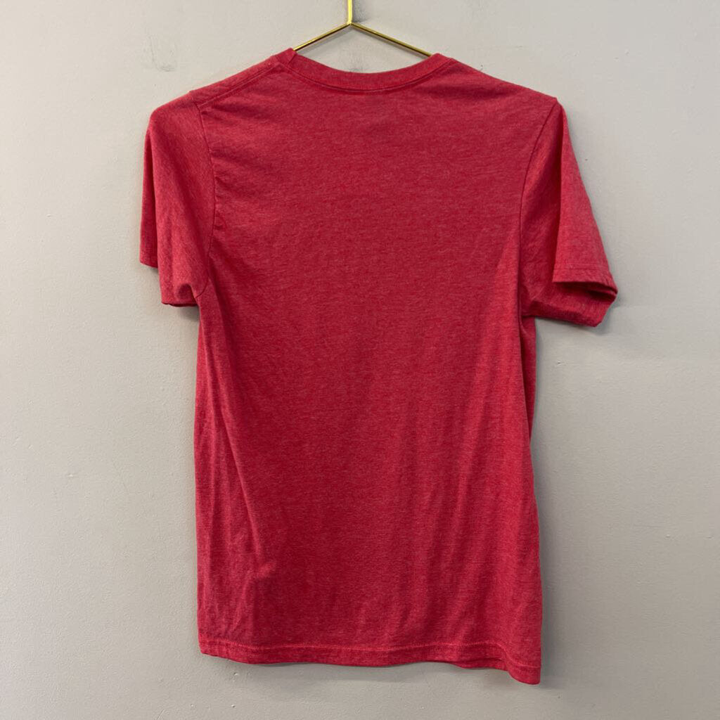 Gildan Red Squirrel On Bike Graphic Tee Small