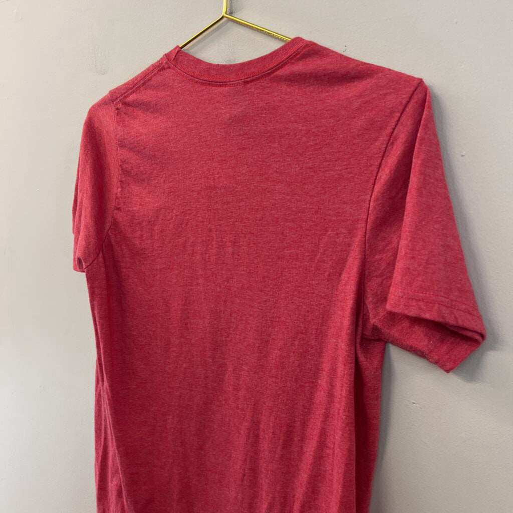 Gildan Red Squirrel On Bike Graphic Tee Small
