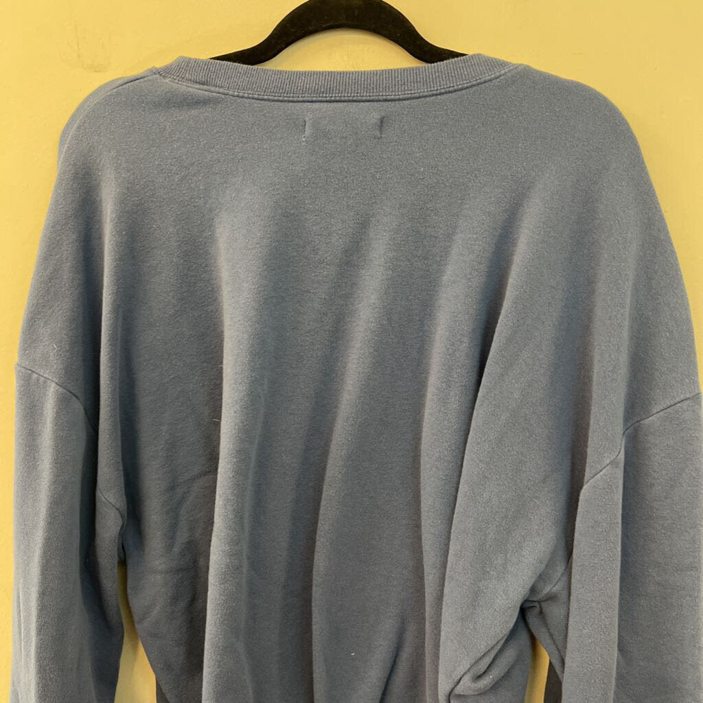 Grayson Threads Blue/ White Florence Cropped Pullover Medium