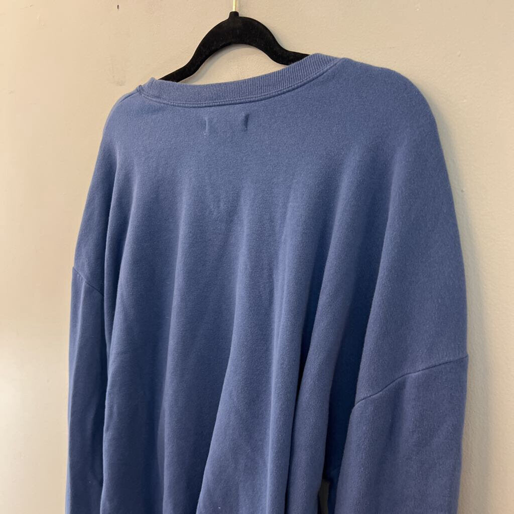 Grayson Threads Blue/ White Florence Cropped Pullover Medium
