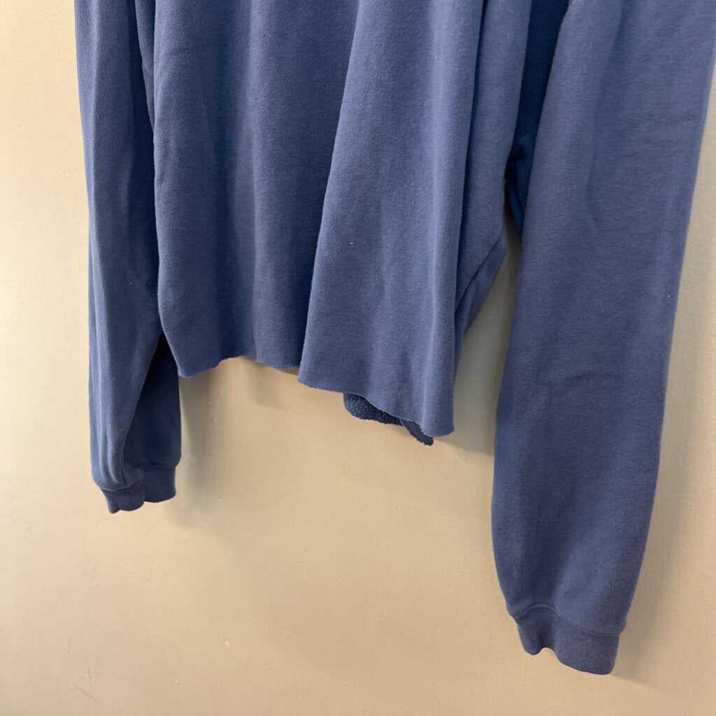 Grayson Threads Blue/ White Florence Cropped Pullover Medium