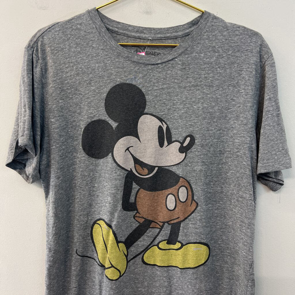 Disney Grey Mickey Short Sleeve Graphic Tee Large