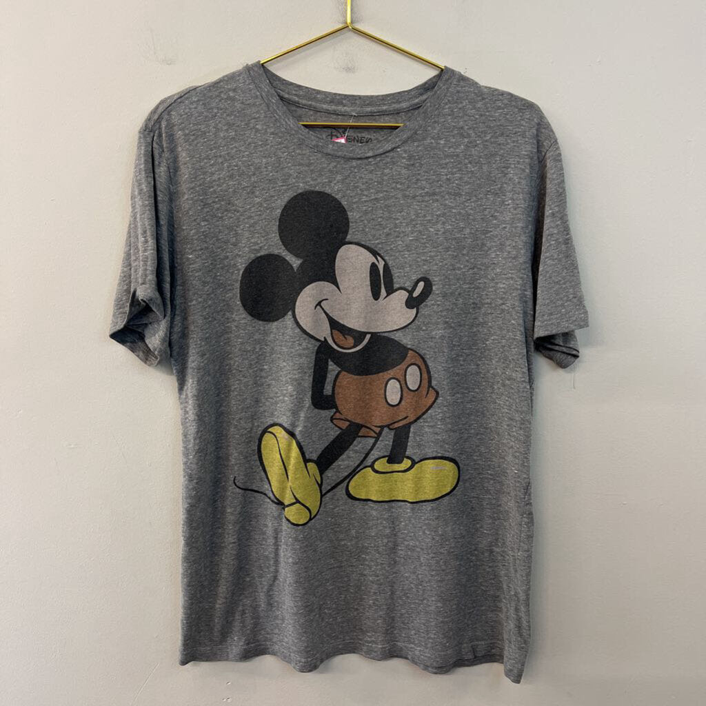 Disney Grey Mickey Short Sleeve Graphic Tee Large