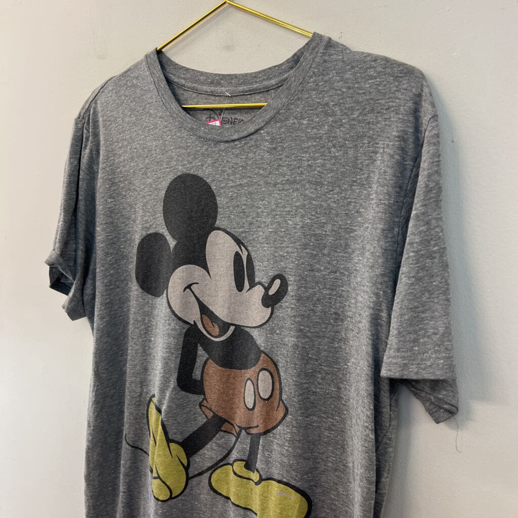 Disney Grey Mickey Short Sleeve Graphic Tee Large