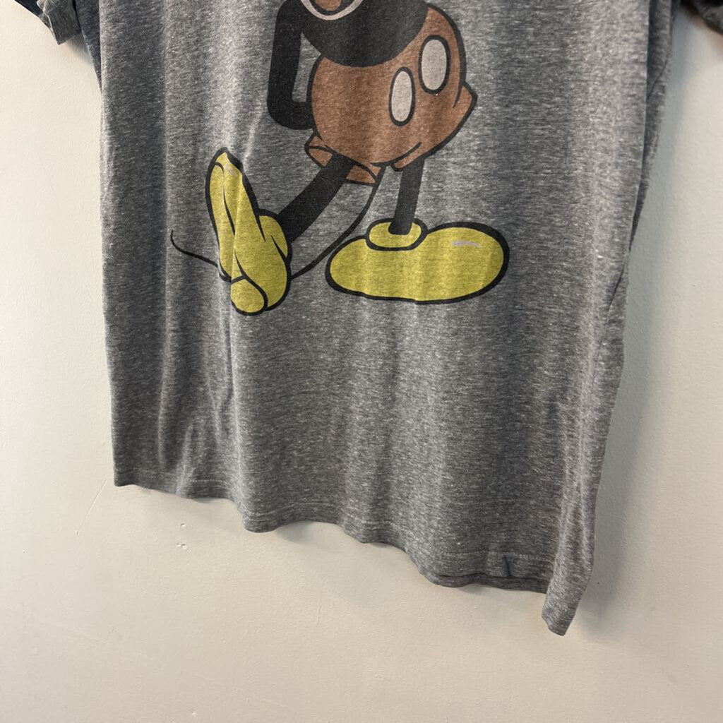 Disney Grey Mickey Short Sleeve Graphic Tee Large