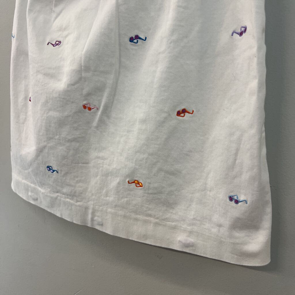 Rafaella White/ Multi Embroidered Sunglasses Skirt 6