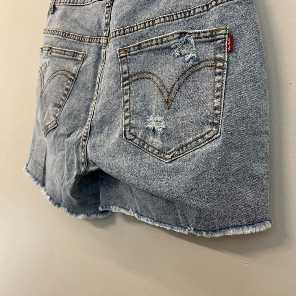 Light Wash Distressed Cut Off Denim Shorts Medium