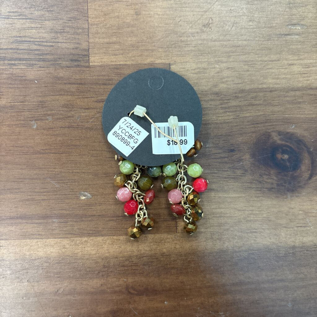 Anne Vaughan Beaded Cluster Drop Earrings