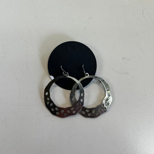 Anne Vaughan Silver Cut Out Circle Drop Earrings