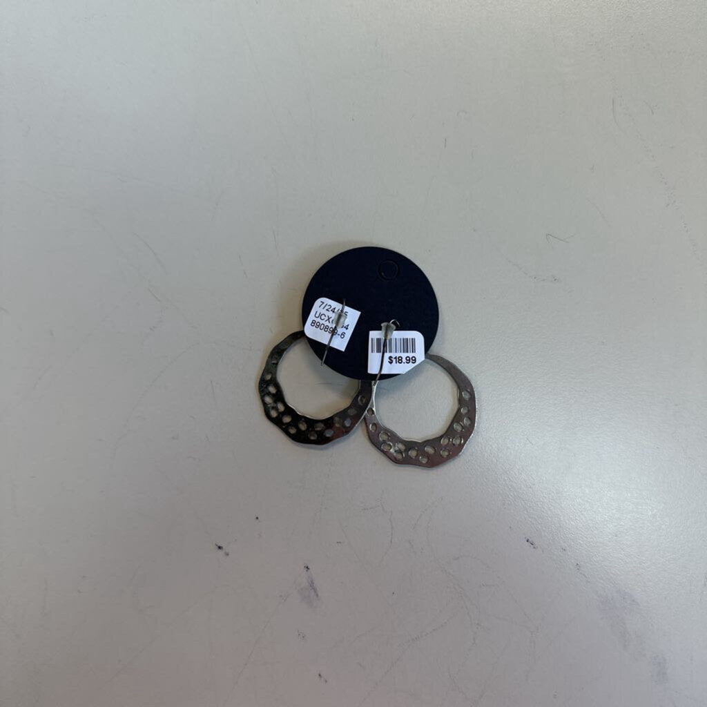 Anne Vaughan Silver Cut Out Circle Drop Earrings