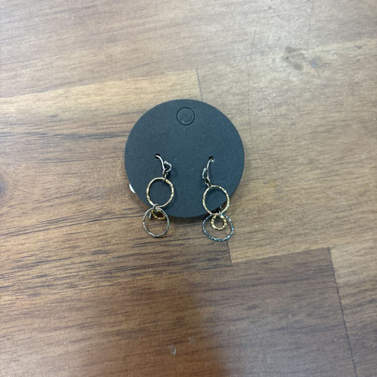 Anne Vaughan Gold/ Gunmetal Circle Drop Earrings