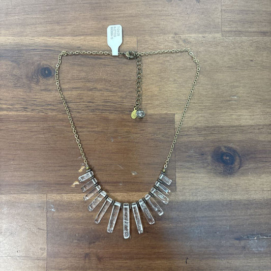 Anne Vaughan Gold/ Clear Crystal Fringe Necklace