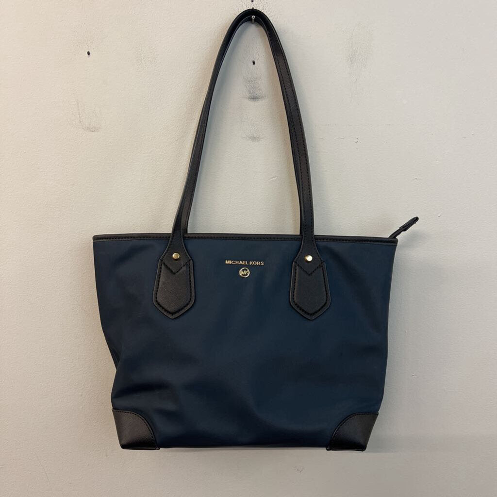 Michael Kors Navy Nylon/ Black Leather Trim Purse