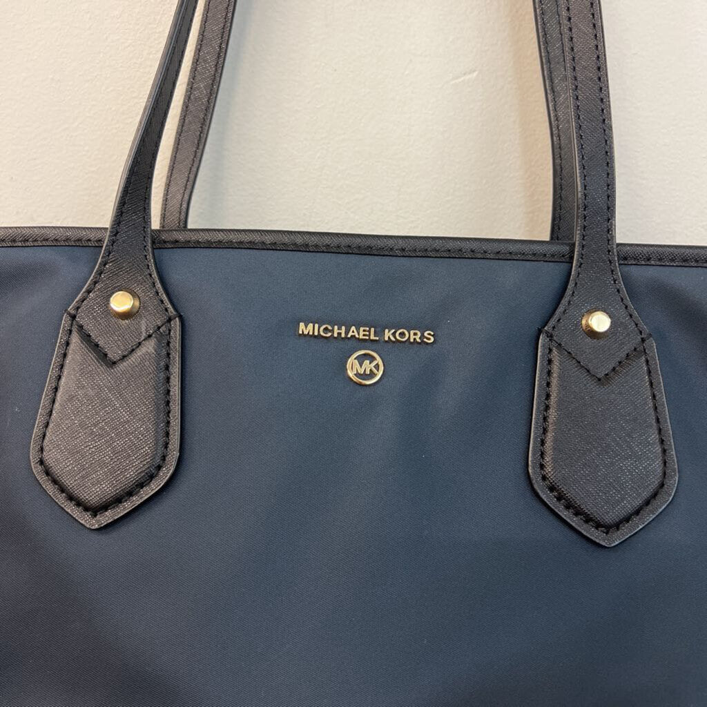 Michael Kors Navy Nylon/ Black Leather Trim Purse