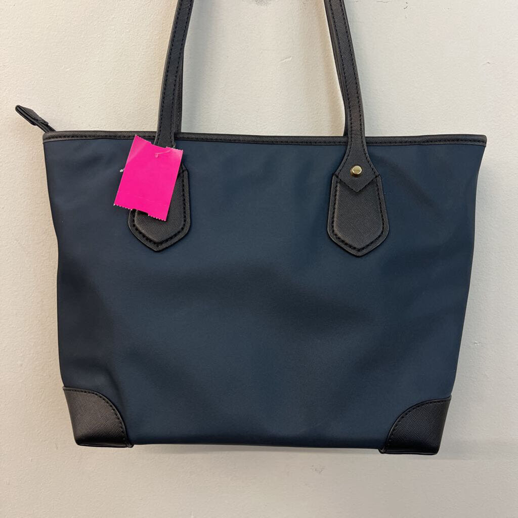 Michael Kors Navy Nylon/ Black Leather Trim Purse