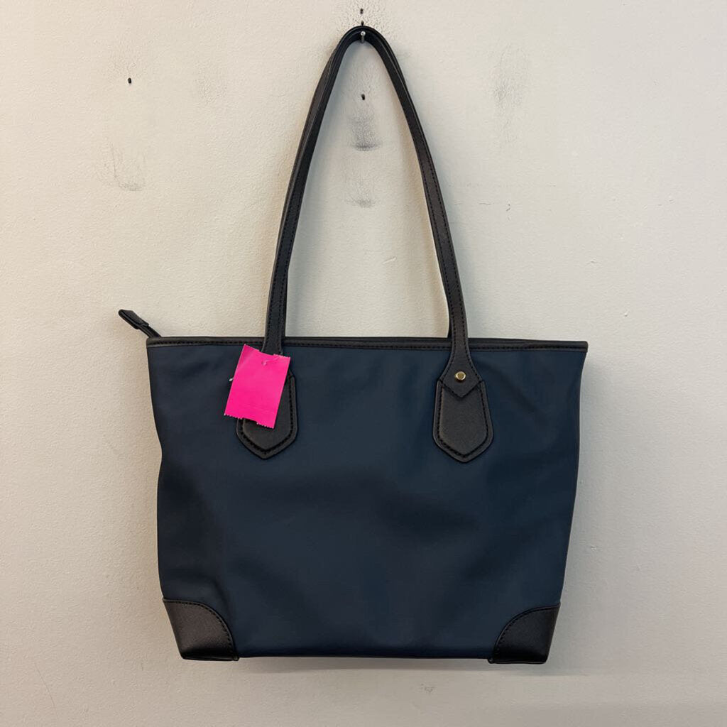 Michael Kors Navy Nylon/ Black Leather Trim Purse