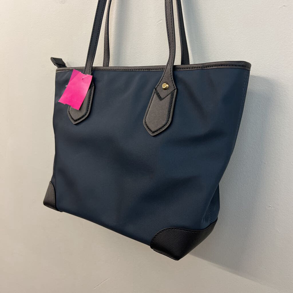 Michael Kors Navy Nylon/ Black Leather Trim Purse