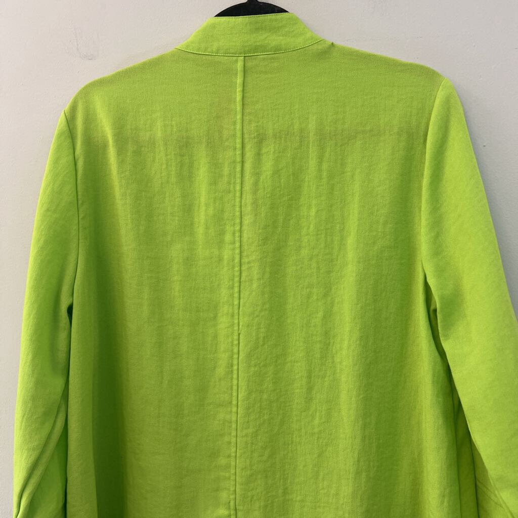 Multiples Lime Green Long Sleeve Zip Up Jacket Top Medium