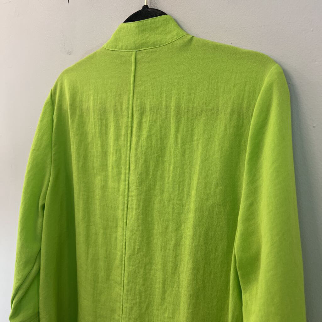 Multiples Lime Green Long Sleeve Zip Up Jacket Top Medium