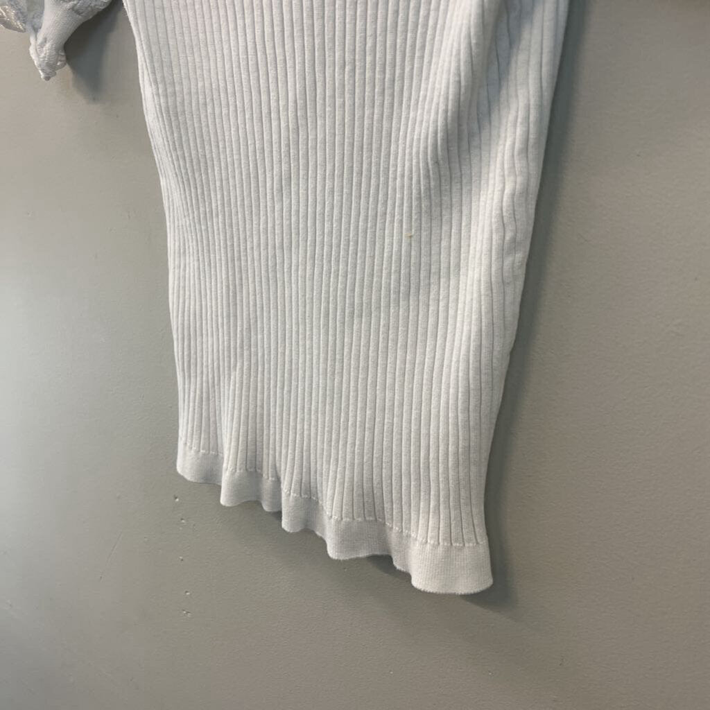 Philosophy White Knit Short Sleeve Top Medium