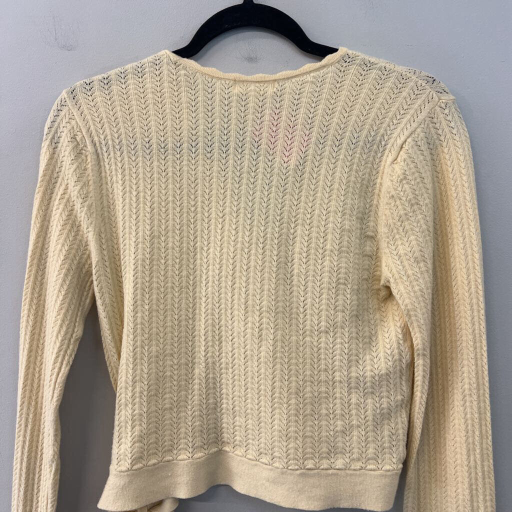 Ultra Flirt Golden Yellow Knit Cropped Long Sleeve Top Extra Large
