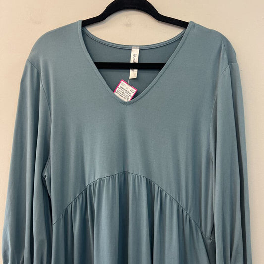 Wren and Ivory Blue Long Sleeve Maxi Dress Extra Large