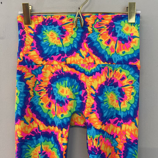 K Deer Bright Multi Color Tie Dye Leggings Medium