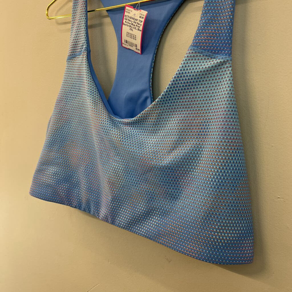 Old Navy Active Blue Print Sports Bra XXL