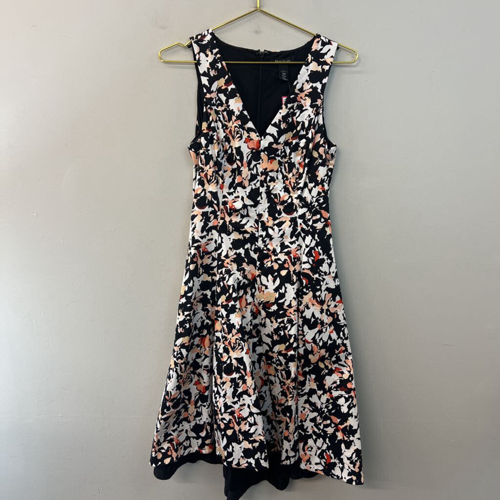 White House Black Market Black/ Multi Print Tank Dress 6