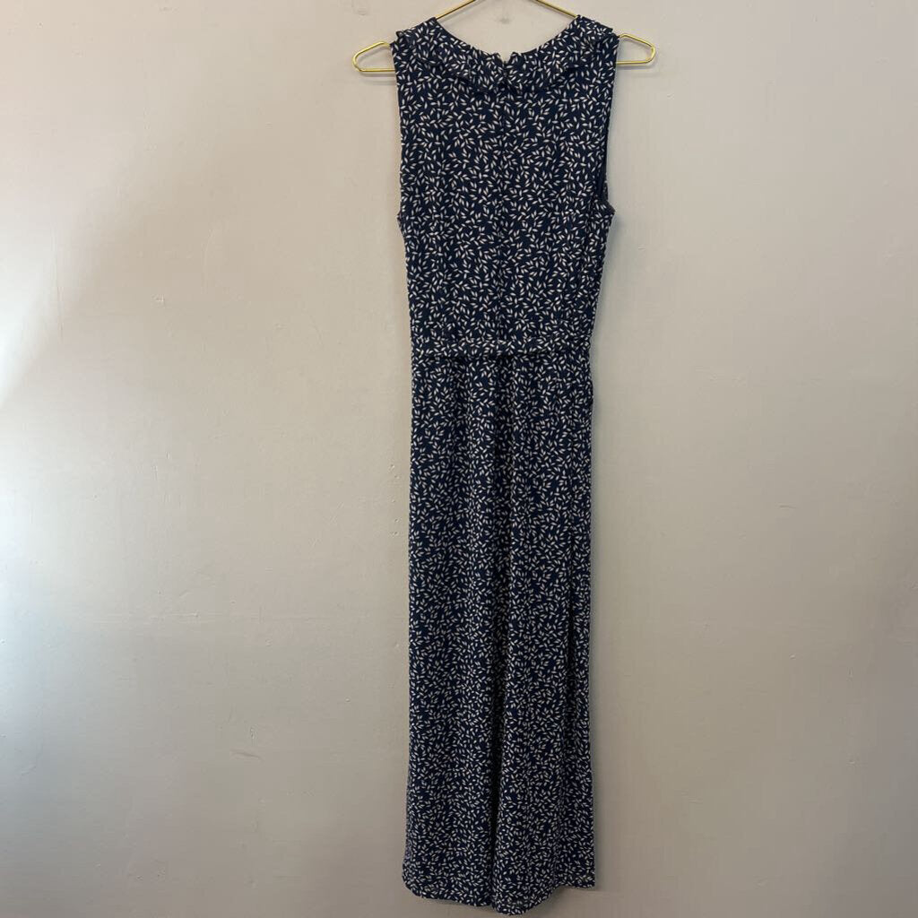 Loft Blue/ White Print Ruffle Detail Jumpsuit 6