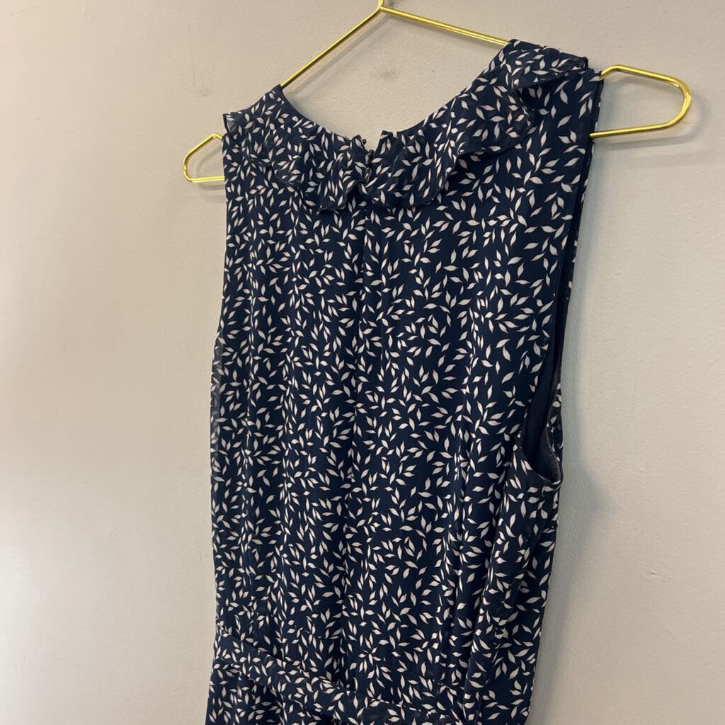 Loft Blue/ White Print Ruffle Detail Jumpsuit 6