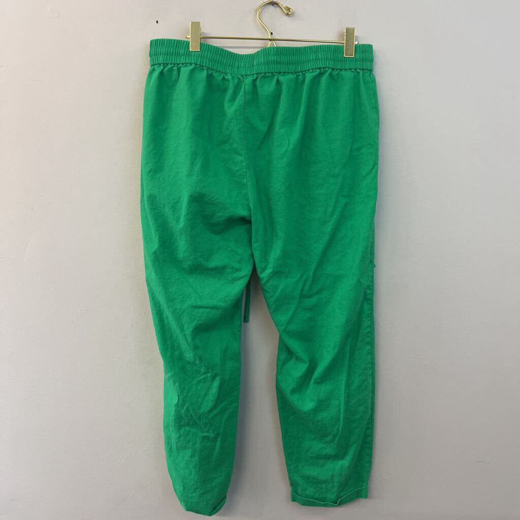 J Crew Green Linen Blend Wide Leg Pull On Pants 10