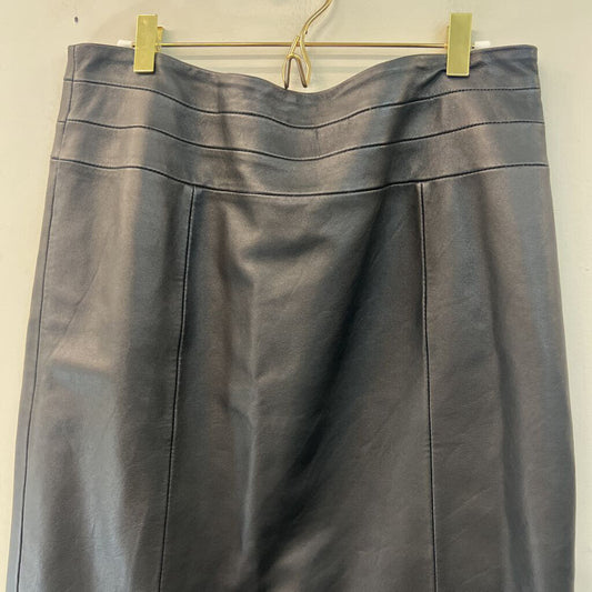 Pelle Studio Black Leather Knee Length Skirt 12