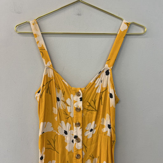 Madewell Yellow/ White Flower Print Button Front Dress 2