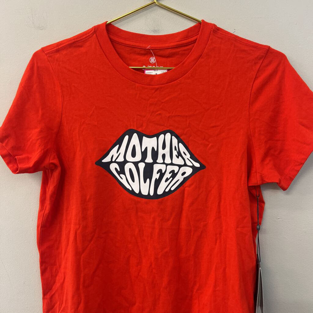 G Fore Orange Mother Golfer Short Sleeve Graphic Tee Small